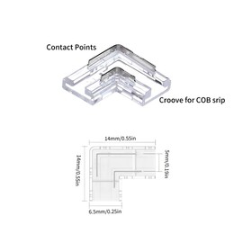 Clearhill 5mm 2 Pin 10pcs 90° Right Angle Corner Joint Right Angle Right Angle Right Angle 10pcs Right Angle Strip Right Angle Connector for Single Color 5V/12V/24V Light Strip, Clear Terminal, Secure