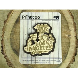 Printtoo Los Angeles Wood Engraved Wooden Fridge Magnet Souvenir Gift