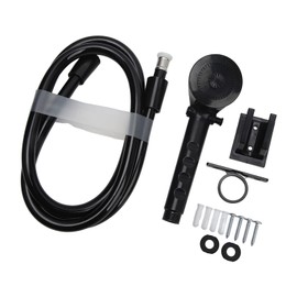 Camper Shower Head, RV Shower Set Durable Construction 1.5m Hose Water Saving Wide Application for Boat for Travel Trailer (Black)