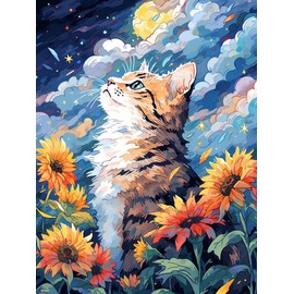 LEADINTOP Diamond Art Square Beads Cat 30x40cm Diamond Painting Square Beads Square Art Set Mosaic Art Bead Art Popular Kids Adults Beginners Decoration DIY Craft Kit (1)