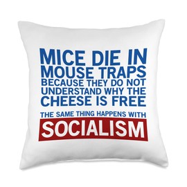 Mice Die In Mouse Traps Because ... (Free Thinker Patriot) Throw Pillow