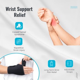 Hotcakes Advance wrist splint for carpal tunnel syndrome, arthritis and tendonitis – Breathable hand and wrist brace provides wrist support for joint pain (Cotton, Pair)