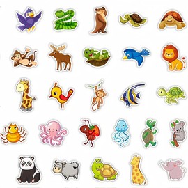 100Pcs Cute Animal Stickers for Kids, Vinyl Stickers Kids Waterproof Stickers for Water Bottles Laptop Holiday Party Classroom Decor