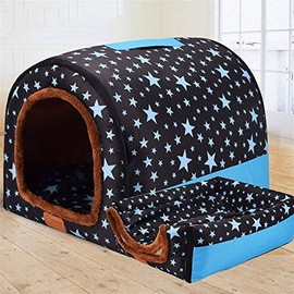 Pet Beds Warm Big Dog House, Comfortable Pet Kennel Mat for Dogs, Washable Puppies, Collapsible Cat Bed (Color  Black, Size  Large) (Black Small)     