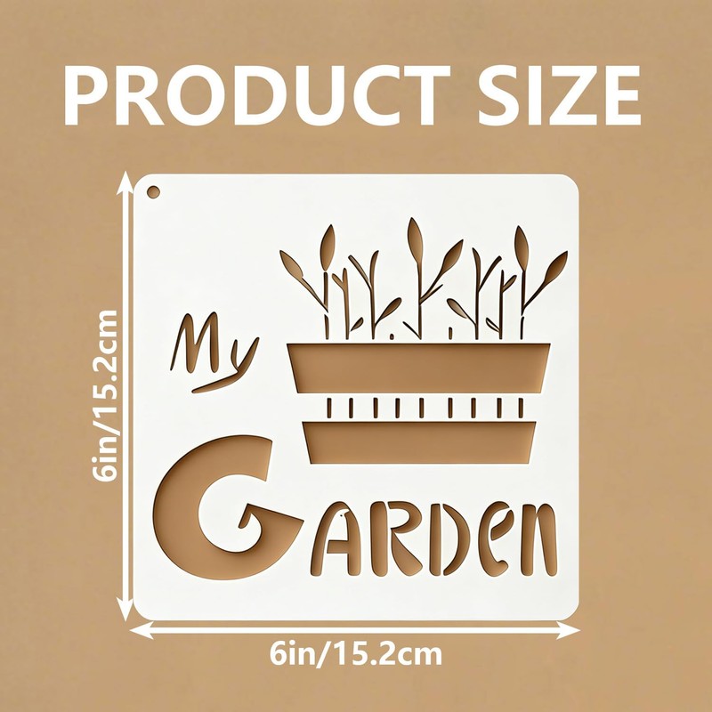 16 Pcs Gardening Stencils for Painting Reusable Plastic 6×6 Inch