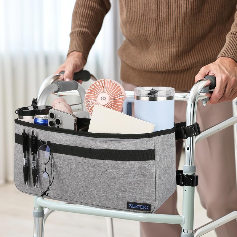 ZHCHG Walker Basket for Seniors, Walker Accessories, Folding Walker Bag