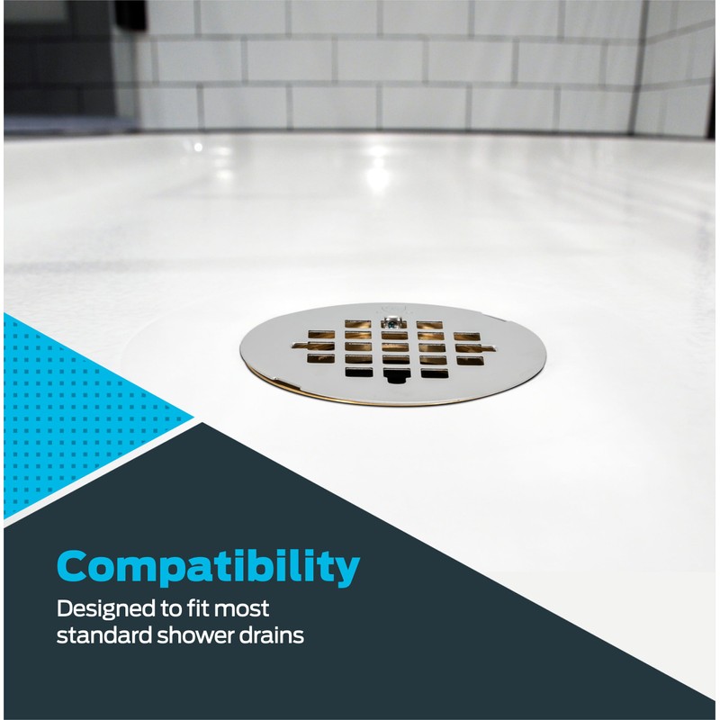 EZ-FLO 2 Inch IPS No Caulk Brass Shower Drain, Stainless