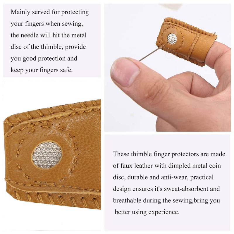 Thimbles, Leather Thimble, Sewing Tools Knitting Thimble for Needlework Sewing