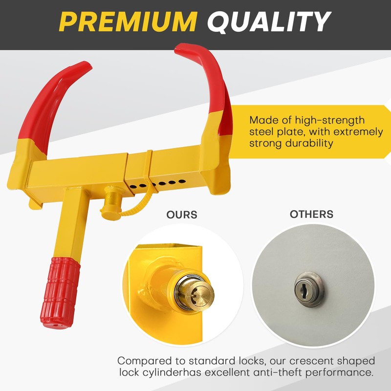 Acymner Wheel Clamp Lock | Heavy Duty Anti Theft Tire