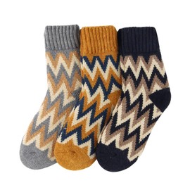 [Yazon] Men's Winter Thick Socks, Cold Protection, Warm Socks, Stylish, Room Socks, Winter Socks, Men's, Indoor Thermal, Kotatsu Socks, Wool Socks, Room Sleep, Fleece Lined, 9.4 - 11.0 inches (24 - 28 cm) (3 Pairs), 3 colors