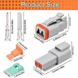 Editbar Set of 10 DT Car Plugs, DT06-2S/DT04-2P German Plug Connector, 2-Pin Quick Connector, IP67 Waterproof Electrical Connector for Car, Motorcycle, Truck, Electric Vehicles