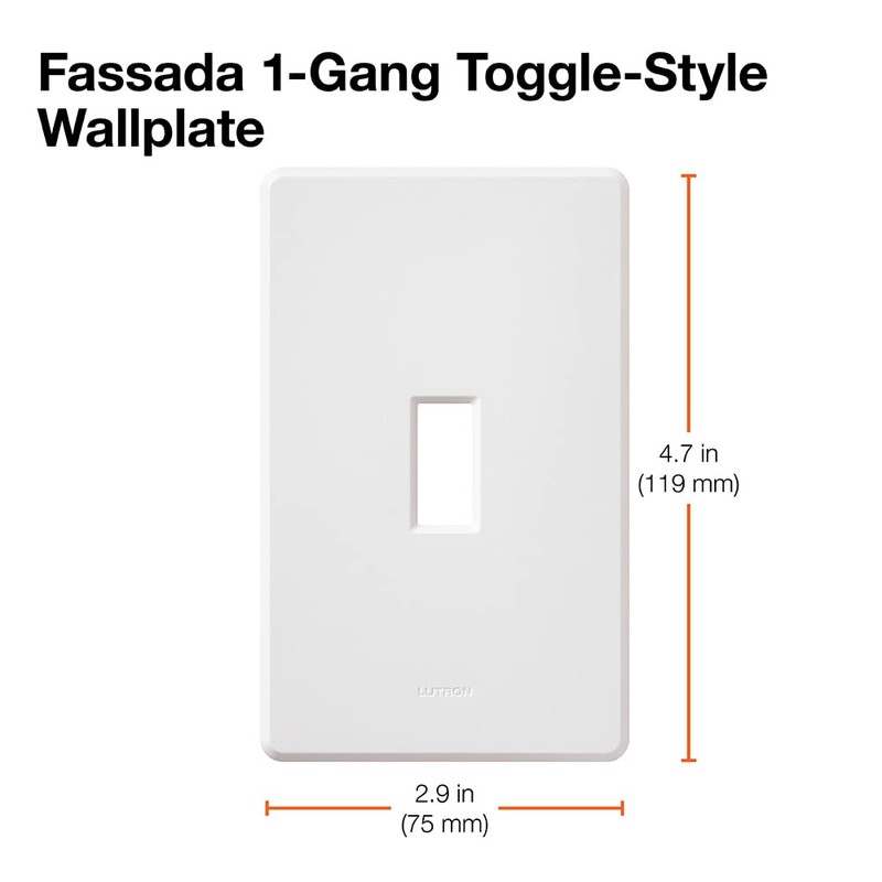 Lutron Fassada 1 Gang Wallplate for Toggle-Style Dimmer and Switches,