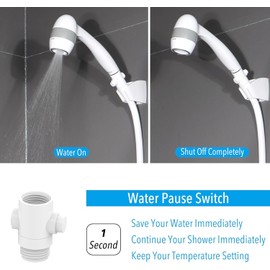 High Pressure RV Shower Head with Hose and On Off Switch, 3 Flow Rate for Saving Water, Matte Black