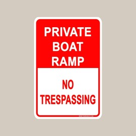 ZMKDLL Private Boat Ramp No Trespassing Camp Boat Launch Indoor/Outdoor Metal Sign