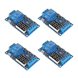 Juzitao 4pcs DC 6-30V Timer Relay Programmable Delay Relay Module Cycle Timer with LCD Display / 5V Micro USB, Smart Home Controller