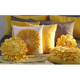 OiseauVoler - Fundas decorativas de cojín para sofá o cama, 46 cm x 46 cm, diseño de girasoles en 3D, Floral, Amarillo, 45.27 cm x 45.72 cm, 1