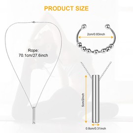 INGJIA Stress Relief Mindful Breathing Necklace, Anxiety Relief Necklace, Breathing Exercise Device for Meditation, Relaxation, Soothing, Panic, Slowing Breath, with Spinning Rings, Pack of 4