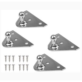 10 mm Ball Studs Mounting Brackets for Lift Support Shock/Gas Strut Spring Pack of 4pcs with 12pcs Screws (Flat-Shaped)