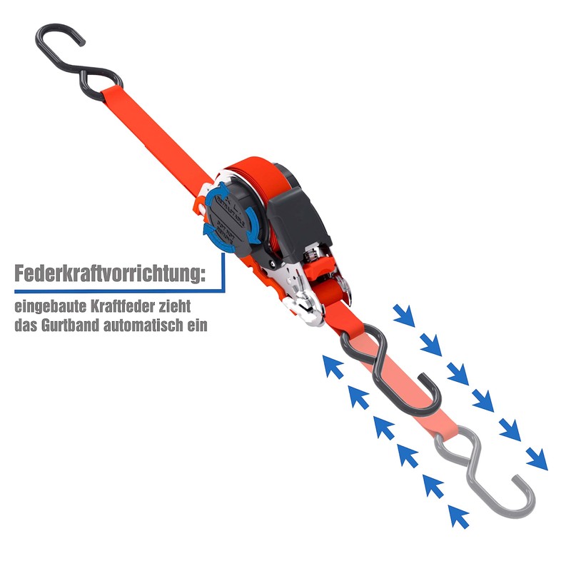 PETEX Automatic Ratchet Tie Down Strap Self-Reeling 1 Piece 5
