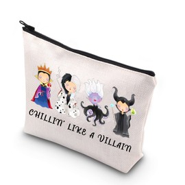BDPWSS Evil Females Makeup Bag Chillin' Like a Villain Travel Pouch For Villain Gang Bad Girls Fans Gift Family Trip Gift (Like a villain)