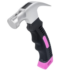 Small Claw Hammer - Mini Hammer for Women&Kids, Camping Hammer, Stubby Tack Hammer, Nail Hammer with Magnetic (Pink)