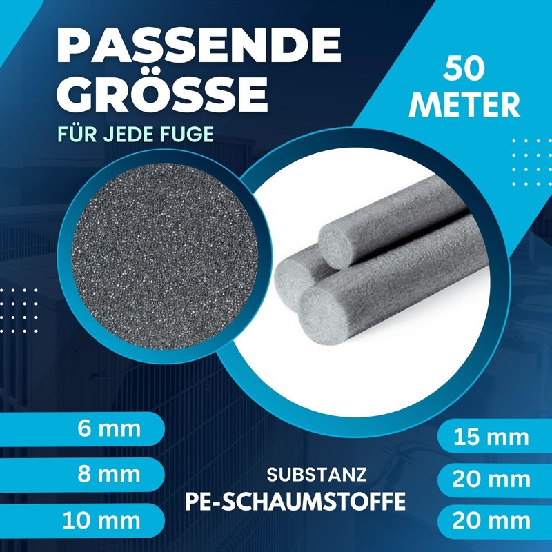 PE round cord, diameter 25 mm x 50 m, joint