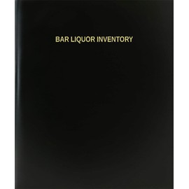BookFactory Bar Liquor Inventory Log Book/Journal/Logbook - 120 Page, 8.5"x11", Black Hardbound (XLog-120-7CS-A-L-Black(Bar Liquor Inventory Log Book))