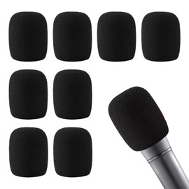 Set of 8 Microphone Foam Wind Protection, Pop Filter with Pop Protection Function, Reusable Sound Protection Covers for Studio Recordings, Live Streaming and Stage Performances, Dustproof