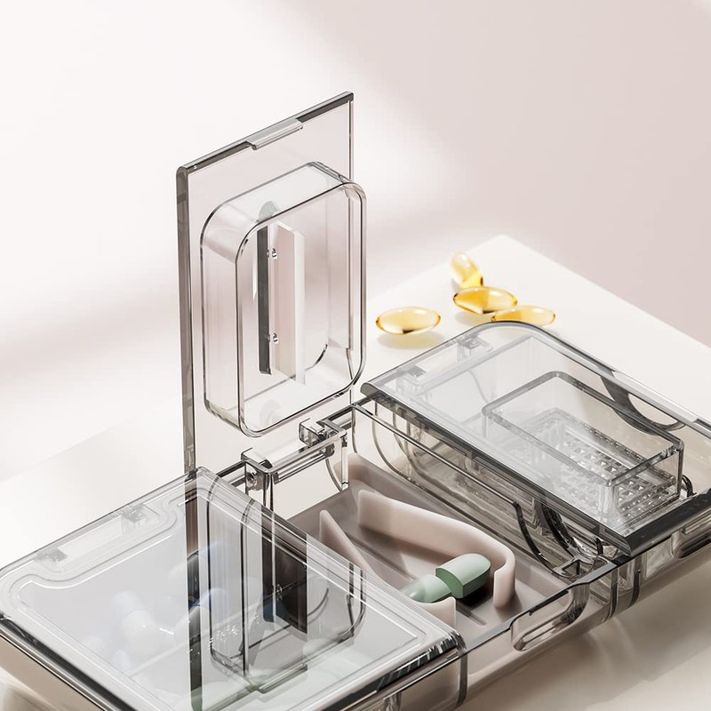 RICHCEE 3 in 1 Pill Cutter&Splitter with Cutter &Storage &Grind,