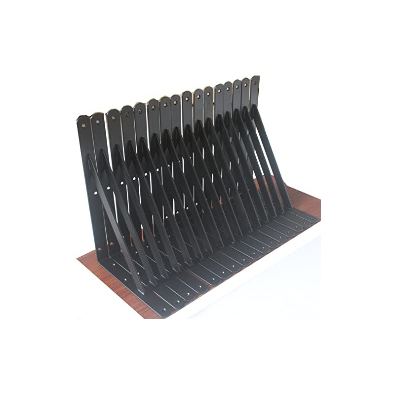 12 Pack L10 x H 8" Black Heavy Duty Shelf