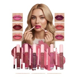 Labiales Líquidos Mate Con Lápiz Delineador Kit 12 Piezas                                                                                             