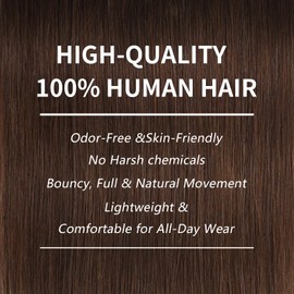 Clip in Hair Extensions real Human Hair Dark Chocolate Brown 20 Inch 120g 8pcs 18/613 Human Hair Clip in Extensions Straight Hair Extensions Clip ins Chocolate Brown #4 100% Human Hair for Women