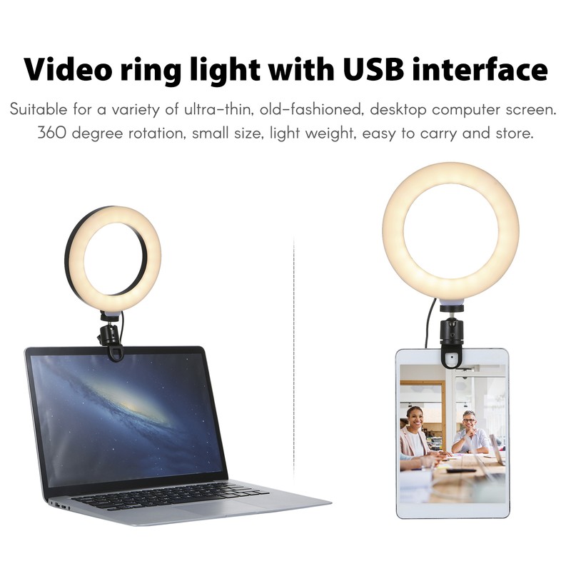 6'' Ring Light for Laptop, Computer Clip Video Fill Light