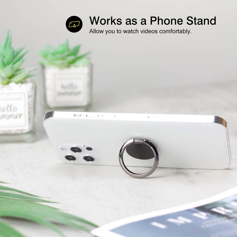 [2 Pack] Small Round Sparkling Cell Phone Ring Holder Stand,360