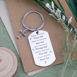 fiszdovb Mothers Day Christian Gifts for Women Faith,Inspirational Spiritual Religious Easter Gifts for Christian Women Bible Verse Biblical Birthday Present Keychain for Friends Men Mom Grandma