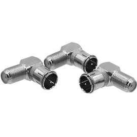 Audiophan F-Type Contact Plug L Shape Screw Male - Female Set of 3