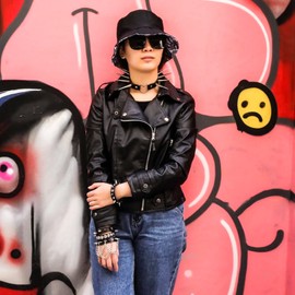 MILAKOO Gothic Punk Rock PU Leather Choker Necklace for Women Men Chain, Metal