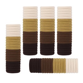 100 Pack No Damage Solid Hair Ties For Women Thick Hair,Soft Seamless Colorful Ponytail Holders for Girls,Elastic Hair Bands (Mix Brown)