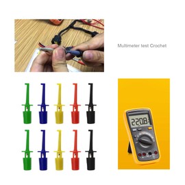 Micro Traders 40PCS Multimeter Electrical Testing Single Hook Clip Grabber Test Probe Cable Clip Kit 5 Colours Electrical Tools for Multimeter Wire Lead