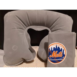Airplane Travel Air Inflatable Neck Support Pillow New York Mets Logo