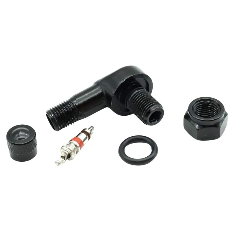 Felgenfactory 2x Motorcycle Aluminium Angle Valve Black 8.3 mm Valves