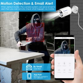 MWRCTV 4MP 2560 * 1440 POE IP Security Surveillance 3.6mm HD Lens Bullet Camera with Mic/Audio, 3pcs Smart Dual Light AI Color Night Vision, IP67 Waterproof, Compatible NVR/RSTP