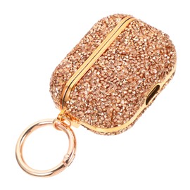 SHOWERORO Glitter Protective Case for Chic Earbud Cover with Keychain Unique Design Bump Scratch Resistant Easy Charging Access for Wireless Headphones