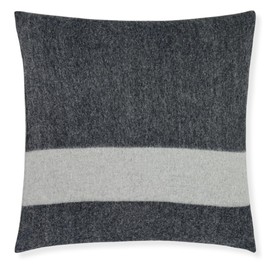 Jet&Bo 100% Cashmere Throw Pillow Cover - Ultra Soft Woven Accent Cushion for Couch, Sofa & Bed - 20” x 20”, Gray, Black, Beige Stripe Pattern - Insert Not Included