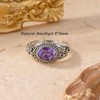 DOTOUJOUR East-West Natural Amethyst Promise Ring for Women 8 *
