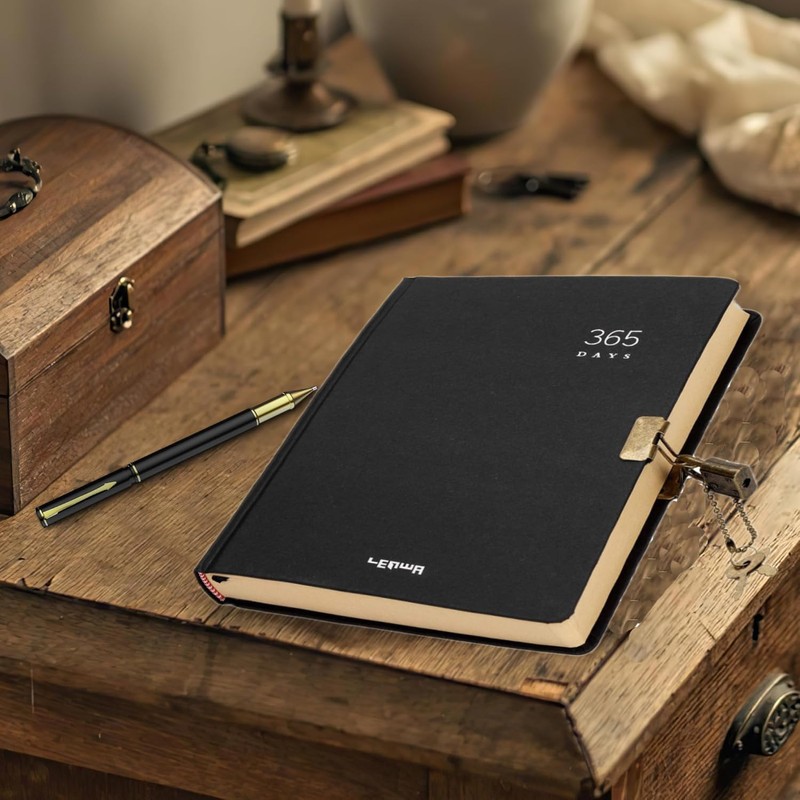 A5 Kraft Hardcover Executive Notebooks Diary with Lock and Key