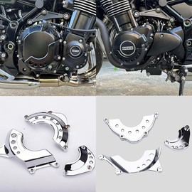 Motorcycle Engine Cover Engine Slider Engine Guard for Kawasaki Z900 Z900RS Z900RSCAFE All Years (Electroplated Silver)