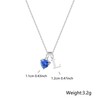 Tibond Silver Initial Necklace for Women Girls, Dainty Blue Heart