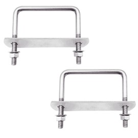U Bolt M10 U Shackle 100 x 100 mm Square U-Bolt with Frame Plate and Washers Pack of 2