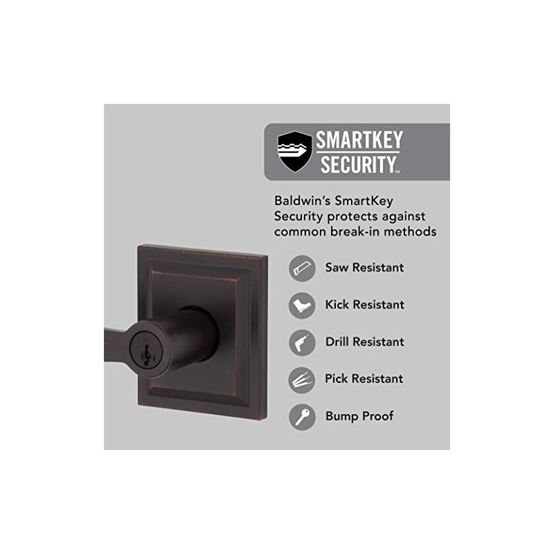 Baldwin Torrey, Entry Door Handle Reversible Lever with Keyed Lock